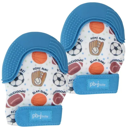 Miniatura 6 de PBnJ Baby, Guante mordedor de silicona, juguetes para bebés de 0 a 6 meses, guantes para bebés que se utilizan como chupete de dentición, juguetes
