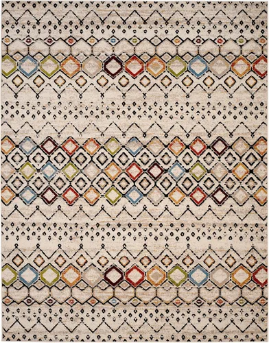 Miniatura 5 de SAFAVIEH Amsterdam Collection Alfombra Decorativa - 2.3 pies x 4 pies, Negro & Multi, Diseño Marroquí Bohemio, Sin Desprendimiento y Fácil Cuidado