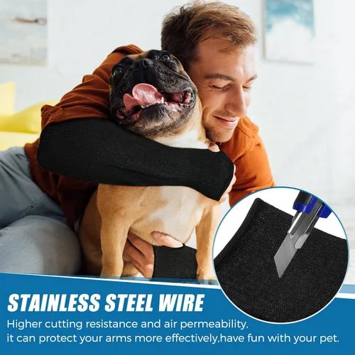 Miniatura 4 de Geyoga 2 pares de mangas de protección de brazo de nivel 5, resistentes a los cortes, protectores de antebrazo para piel fina y moretones para Negro
