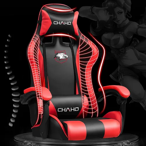 Miniatura 5 de KEUVEN Silla para videojuegos, silla de computadora con reposapiés y soporte lumbar, silla de juego ajustable en altura con asiento giratorio