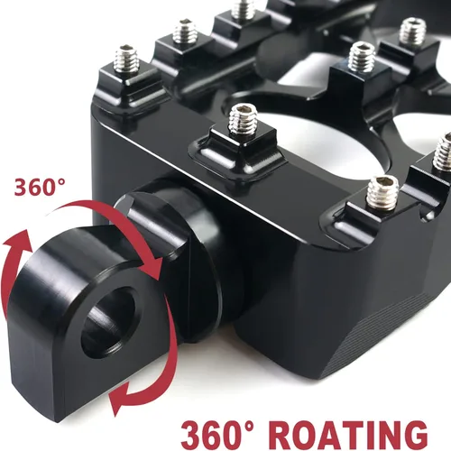Miniatura 2 de MDPROMCP CNC Estriberas de pie ancho de motocicleta de aluminio con rotación de 360° ajustables, compatibles con Dyna Fatboy Iron 883 Sportster 883