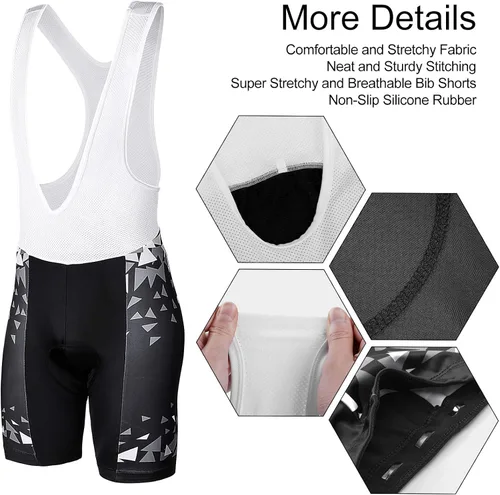 Miniatura 8 de INBIKE Conjunto de camiseta de ciclismo de manga corta transpirable para hombre con pantalones cortos acolchadospantalones cortos de babero