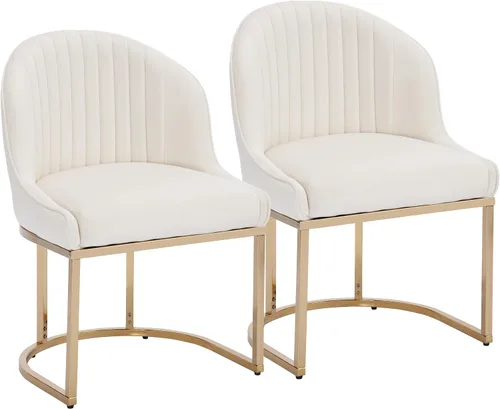 Juego de 2 sillas de comedor de terciopelo, sillas de comedor tapizadas con patas de metal dorado, sillas auxiliares modernas para cocina, sillas de