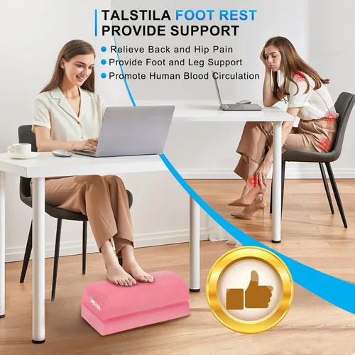 Miniatura 4 de TALSTILA Reposapiés para debajo del escritorio en el trabajo, reposapiés debajo del escritorio, reposapiés ergonómico de 2 alturas ajustables
