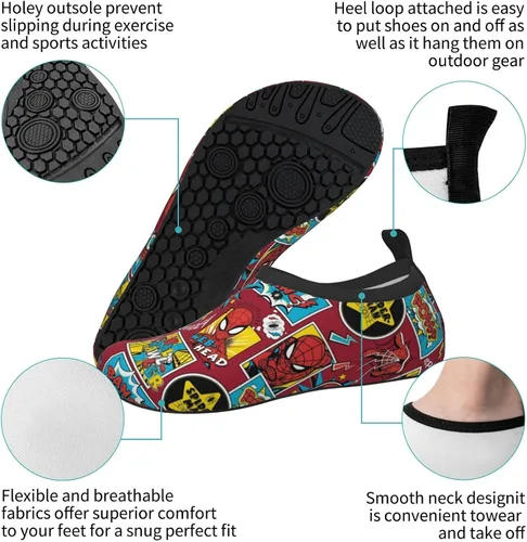 Miniatura 7 de Cool Superheros Zapatos de agua para niños ligeros antideslizantes piel de agua descalza deportes de natación playa piscina para niños y niñas