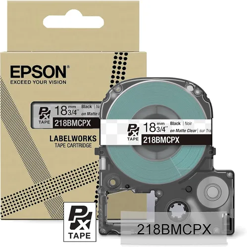Miniatura 7 de Epson LABELWORKS 218BMBEPX - Cartucho de cinta de PET (poliéster), color negro sobre beige mate, 3/4 pulgadas de ancho, 26 pies