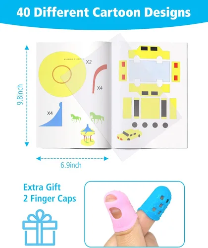 Miniatura 3 de Libro de dibujo de impresión en bolígrafo 3D, plantillas de papel grueso de 40 patrones reutilizables de colores con dos placas transparentes