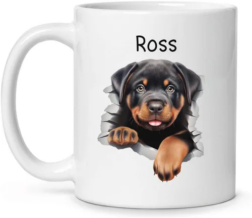 Miniatura 15 de Tazas de café con nombre personalizado único y emocionado Chihuahua rompió la pared, tazas de café personalizadas para perros, regalo para niños