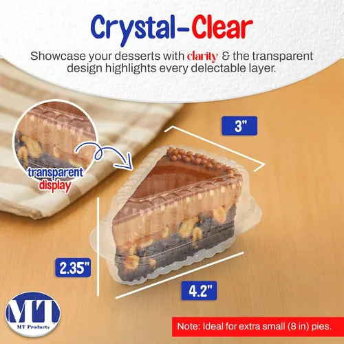 Miniatura 2 de MT Products Recipientes para tartas con bisagras, 4.2 x 3 x 2.35 pulgadas, contenedor de plástico extra pequeño para tartas de queso desechables