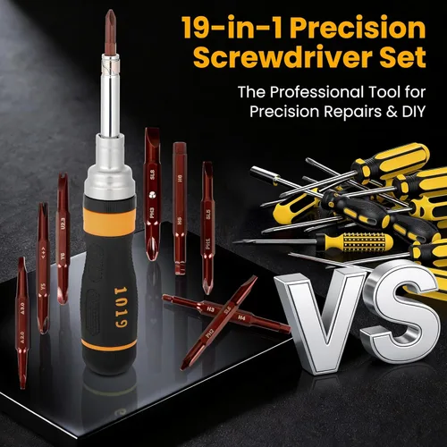 Miniatura 7 de 19-in-1 Ratcheting Multi-Bit Screwdriver Set, Magnetic Tip Screwdriver with Double-End Bits Storage, All-in-One Screwdriver Kit for Home Repair