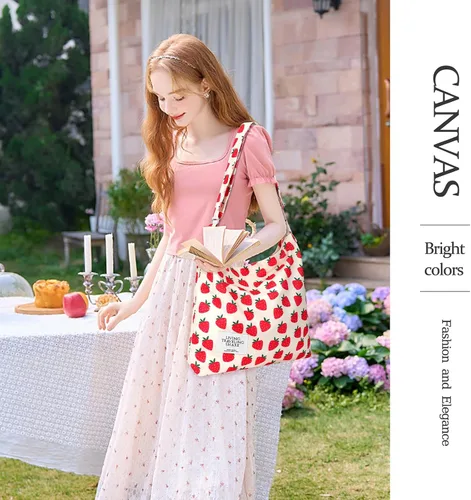 Miniatura 28 de Bolsa de lona con diseño de bolsillo externo, aspecto elegante, correa de hombro ajustable