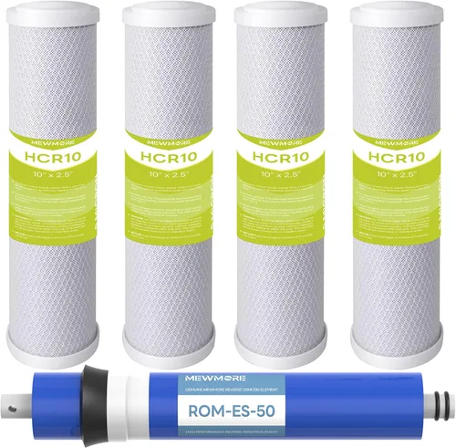 FX12P, FX12M, TFM-24 RO Juego de repuesto de filtro de agua, apto para GE RO System (GXRM10RBL GXRM10G), 4 filtros de bloque de carbón activado, 1