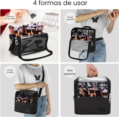 Miniatura 6 de Bolsa para brochas de maquillaje, soporte para brochas de maquillaje, taza de maquillaje de pie grande, estuche organizador de brochas de maquillaje