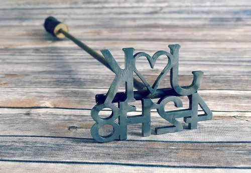Hierro de marca personalizado con iniciales, corazón y fecha, Brander de boda, ceremonia de marca, regalo de aniversario