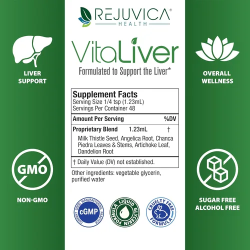 Miniatura 7 de VitaLiver - Suplemento para la salud del hígado - Apoya la limpieza y desintoxicación del hígado - Fórmula líquida para mejor absorción - Cardo