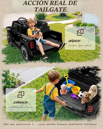 Miniatura 3 de Vehículos de paseo de 24 V para niños grandes, RAM 1500 RHO eléctrico con licencia para niños con control remoto, camión de paseo con Bluetooth