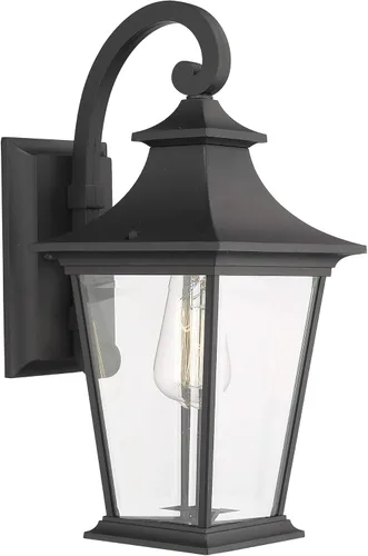 Miniatura 17 de Emliviar Lámpara de Pared de 12.2 Pulgadas con Vidrio de Ondas de Agua, 1 Luz de Patio Exterior para Casa, Aluminio Fundido a Presión en Acabado