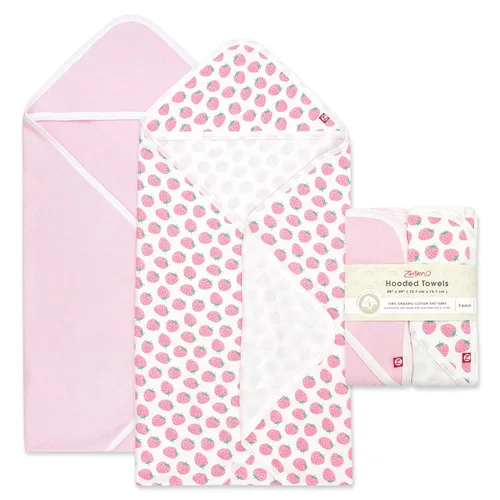 Miniatura 15 de Zutano Toallas de bebé con capucha, toalla de baño de algodón orgánico, toalla de bebé ultra suave y absorbente para recién nacidos y bebés, juego