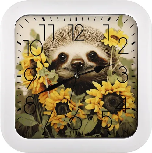 Miniatura 27 de 10" Square Modern Wall Clock,Different Heart Patterns Print Kitchen Clocks Wall Battery Operated,Silent Non Ticking Unique Funny Cute Wall Clock for