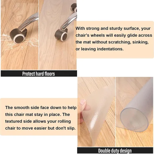 Miniatura 3 de AiBOB Tapete para silla para suelo de madera dura, 36 x 48 pulgadas, tapete para silla de escritorio para suelos de madera y azulejos, tapetes