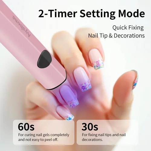 Miniatura 2 de Luz UV de mano para uñas de gel, lámpara LED UV inalámbrica para curar esmalte de gel, secador de uñas USB recargable 8 veces más rápido para secado