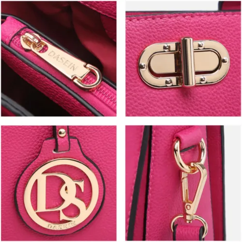 Miniatura 6 de Dasein Bolsos de mano para mujer, bolsos de mano con asa superior, bolsos de trabajo, bolsos de hombro con embrague a juego, juego de 2 piezas