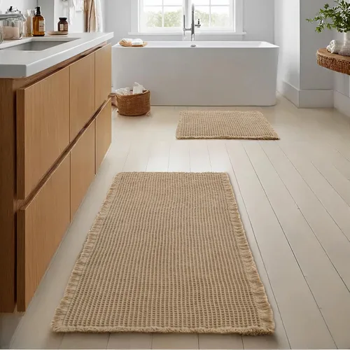 Miniatura 25 de JIUZHEN Tapete de Baño Mejorado con Diseño de Gofre Súper Absorbente Tapetes de Baño Antideslizantes Alfombras de Baño Lavables a Máquina de Secado