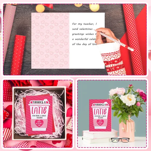 Miniatura 6 de WhatSign Tarjeta del día de San Valentín para profesores – Thank a Latte Regalos del Día de San Valentín para profesores con sobre de 4 x 6 pulgadas