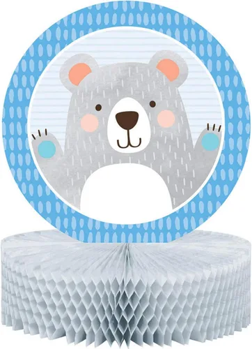 Miniatura 3 de Creative Converting Mantel de plástico con oso de cumpleaños azul, 1 unidad, tamaño único