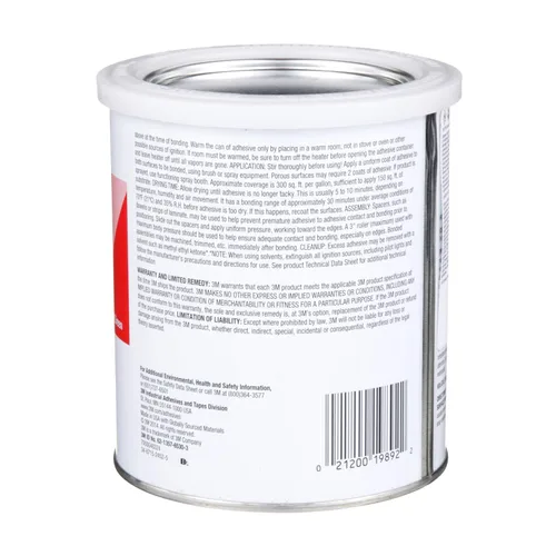 Miniatura 4 de 3M Adhesivo de contacto de neopreno de alto rendimiento 1357, gris y verde, lata de 1 cuarto de galón, alto rendimiento, larga duración, ofrece una