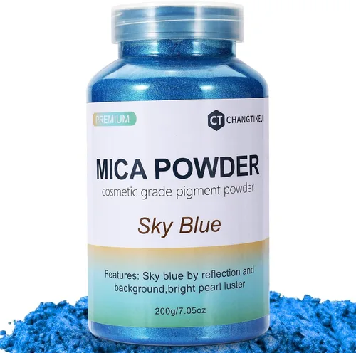 Miniatura 34 de CHANGTIKEJI Polvo de Mica ，100 Colores - 10g/Botella de Pigmento Natural para Resina Epóxica，Brillo de Labios，Sombra de Ojos,Ambientadores