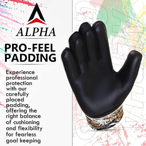Miniatura 2 de AlphaSports Guantes de portero de fútbol para niños, jóvenes y adultos, guantes de portero de fútbol con palma de látex de 0.157 in y doble