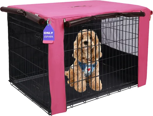 Miniatura 20 de HiCaptain - Cubierta de doble puerta para jaula de perro (para cajas de alambre de 24 30 36 42 48 pulgadas)