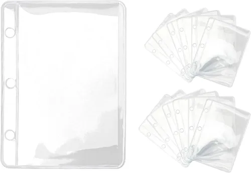 Miniatura 9 de NatSumeBasics 12 mini bolsillos negros para carpetas A9 sin cremallera, insertos para carpetas, sobres de presupuesto en efectivo, protector