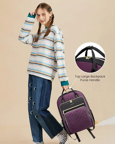 Miniatura 5 de LOVEVOOK Mochila para computadora portátil para mujer, mochila para trabajo de viaje, bolsa de computadora para enfermera, profesora, bolsa