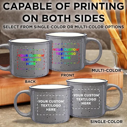 Miniatura 6 de DISCOUNT PROMOS Tazas de café personalizadas de cerámica para fogata, 13 onzas, juego de 10/50/100, paquete personalizado a granel, perfecto