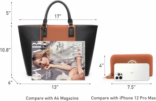 Miniatura 59 de Dasein Satchel Purse Handbag for Women Large Shoulder Work Tote Bag With Matching Wallet