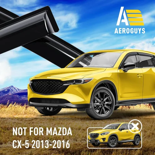 Miniatura 3 de Deflectores de ventana extra duraderos, viseras de ventana con cinta adhesiva, protectores de lluvia para Mazda CX-5 2017-2026, viseras solares