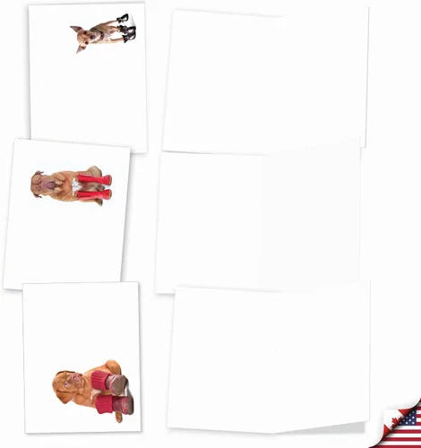 Miniatura 4 de The Best Card Company - 10 tarjetas de perro en blanco surtidas (4 x 5.12 pulgadas) - Adorables tarjetas de notas de animales en caja para todas