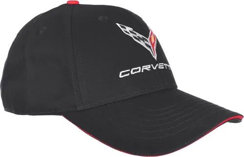 Miniatura 4 de JH DESIGN GROUP Men's Chevy Corvette C8 Logo Cap Adjustable Black Hat