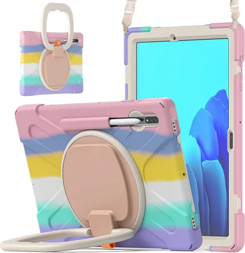 Miniatura 19 de 360 Rotation Case for Galaxy Tab ActivePro/Tab Active4 Pro/Active 5 Pro 10.1" Sturdy Cover Rotate Ring Stand Shoulder Carrying Strap Hand Strap