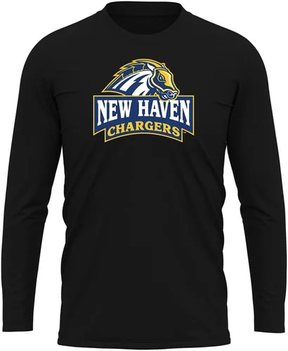 Miniatura 59 de Camisa deportiva de manga larga oficial de la NCAA Collegiate para hombre, colección negra con logotipo primario