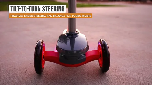 Miniatura 6 de Razor Rollie DLX, 3-Wheel Light-Up Scooter for Younger Children, Seated and Stand-Up Riding Options Rojo