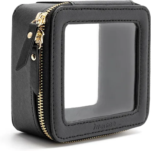 Miniatura 25 de Aveniee Organizador de bolsa de maquillaje transparente, bolsa de aseo de viaje para mujer, bolsa de cosméticos impermeable con cremalleras, Rosa