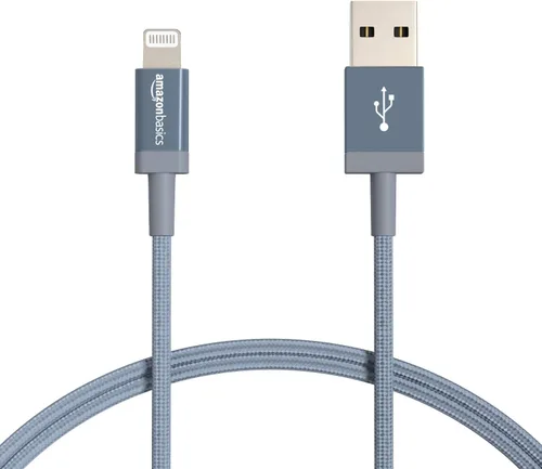 Miniatura 16 de Amazon Basics - Cable cargador USB trenzado de nailon - Cargador para iPhone con certificación MFi Gris-oscuro