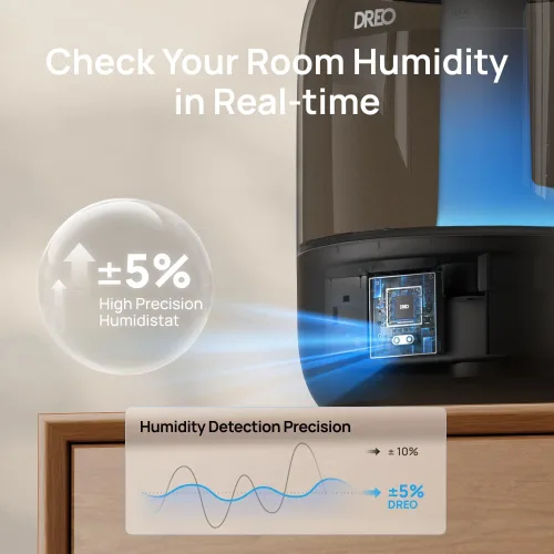 Miniatura 4 de DREO Humidificadores para dormitorio, 3L de llenado superior 30H y 26dB Tiempo de funcionamiento silencioso para habitaciones grandes, humidificador