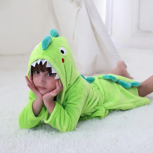 Miniatura 5 de LOLANTA Boys' Girls' Hooded Bathrobe Soft Animal Plush Robe Kids Sleepwear Dressing Gown Gift 2-8 Years