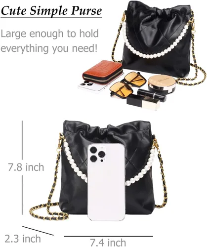 Miniatura 5 de Bolso tote acolchado para mujer, bolso de hombro de lujo estilo hobo cruzado, bolso de mano con cadena de diseño, bolso de trabajo de cuero, grande