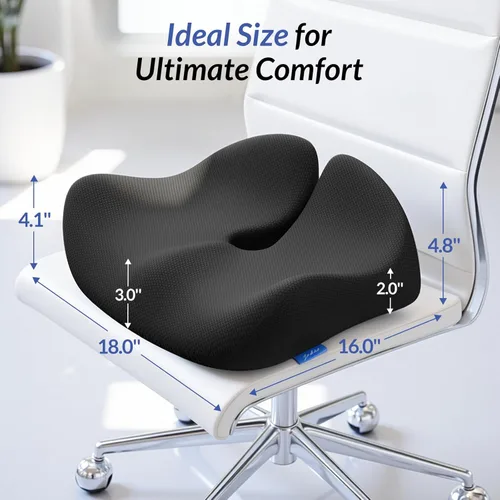 Miniatura 9 de ZIKEE Cojín de asiento pionero para aliviar la presión, cojín ergonómico para silla de oficina para ciática, espalda, hemorroides y alivio del dolor