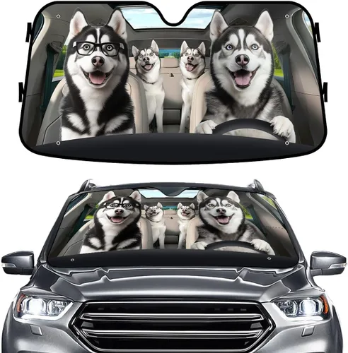Miniatura 77 de GENANY - Cubierta de parabrisas de flamenco para automóvil, SUV, camión (55 x 30 pulgadas), protector térmico plegable, persianas para ventanas